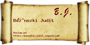 Bánszki Judit névjegykártya