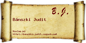 Bánszki Judit névjegykártya